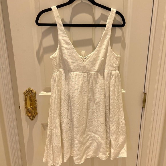 Amanda Uprichard Eloise Textured Mini A-Line Dress Odyssey in White, Size Medium - Picture 4 of 5